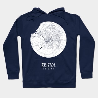 Bristol, England City Map - Full Moon Hoodie